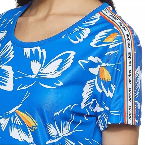 ADIDAS x FARM RIO • Butterfly Print Mini Dress in Blue - Picture 3 of 12